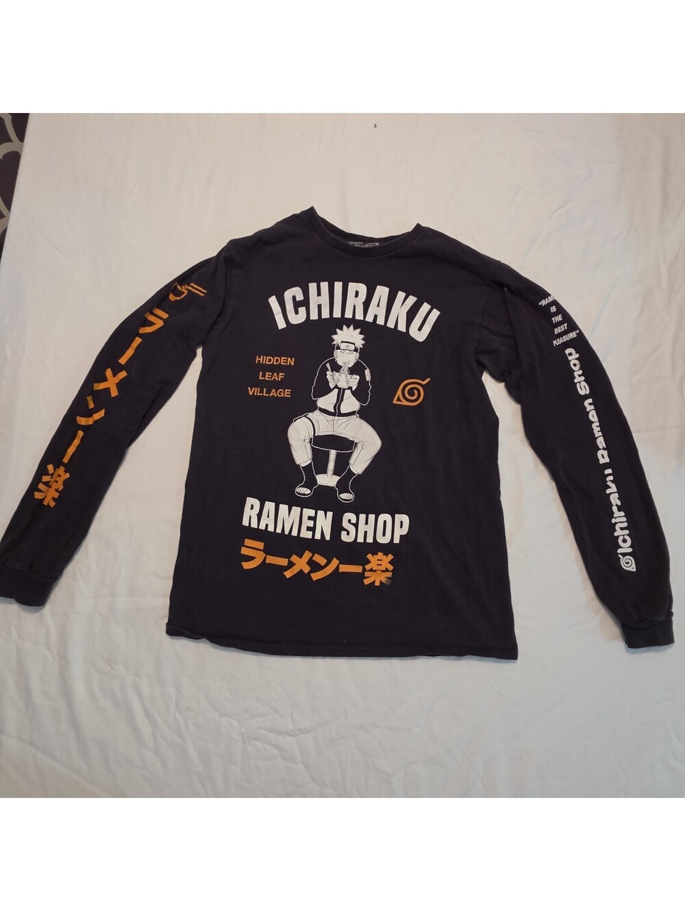 Naruto Shippuden Ichiraku Ramen Shop Long Sleeve T Shirt Black Hidden Leaf Anime